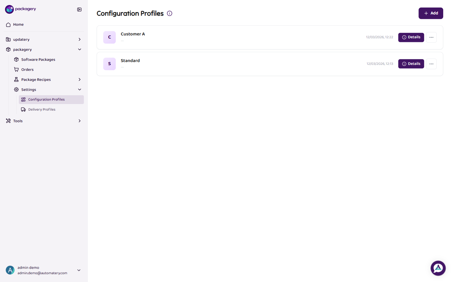 Manage Config Profiles